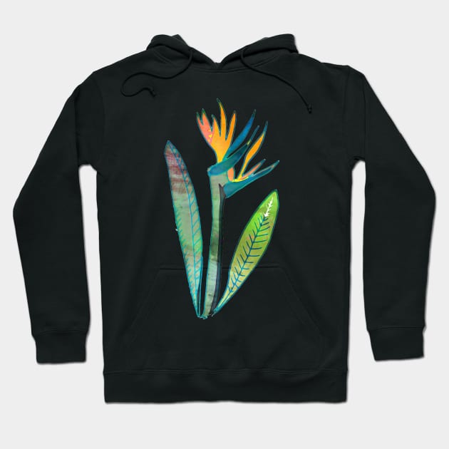 Bird of Paradise Flower Hoodie by bruxamagica